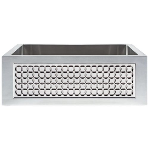 Linkasink Kitchen Farmhouse Sinks - C071-30-SS Stainless Steel Inset Apron Front Sink - Smooth Finish - PNL103 - Circles
